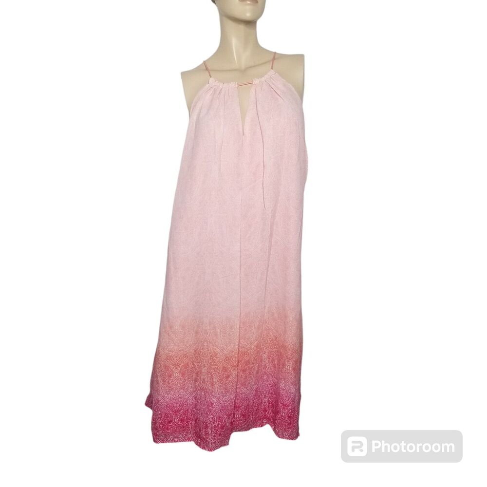 Emma & Michele Pink Paisley Halter Neck Summer Beach Midi Dress NEW